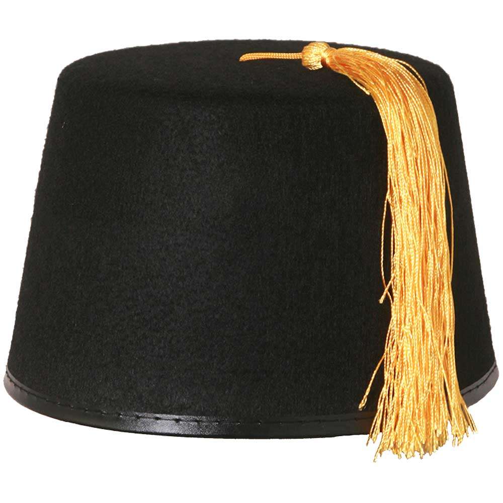 Deluxe Black Fez Hat I Love Fancy Dress